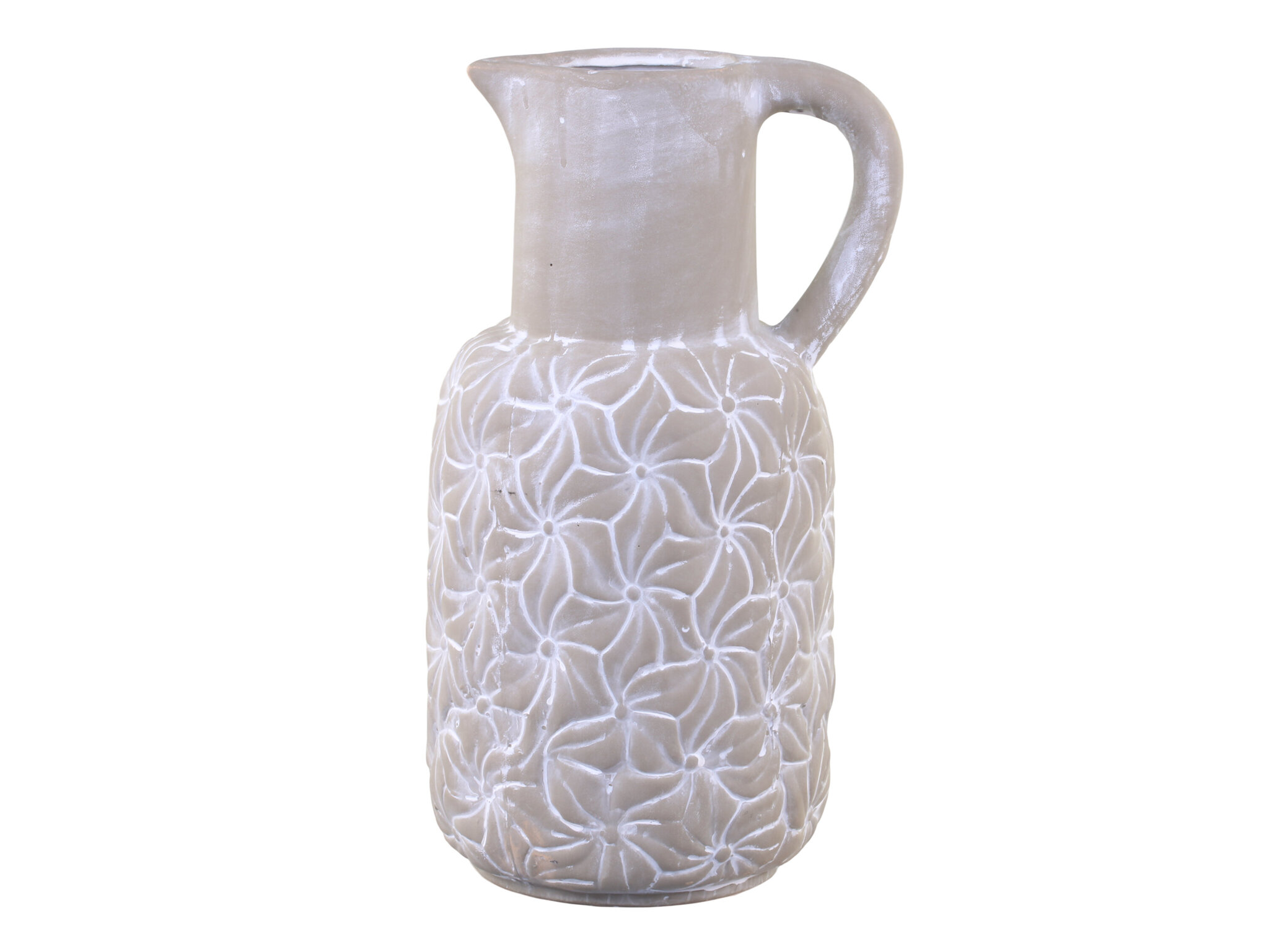 Colmar Kanne mit Blumenmotiv, franz. grau 