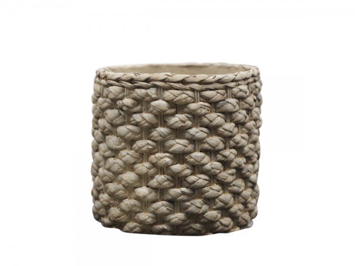 Chic Antique Corte Übertopf mit Zopfmuster, natur H17/D18,5 cm