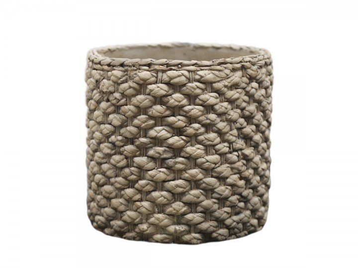 Chic Antique Corte Übertopf mit Zopfmuster, natur H21/D23 cm