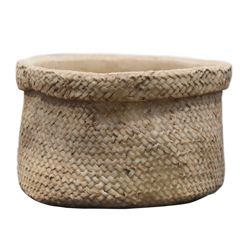 Chic Antique Corte Übertopf mit Beutelmuster, natur H12,5/D20 cm