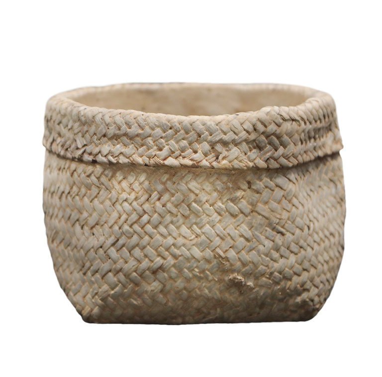 Chic Antique Corte Übertopf mit Beutelmuster, natur H12/D17 cm