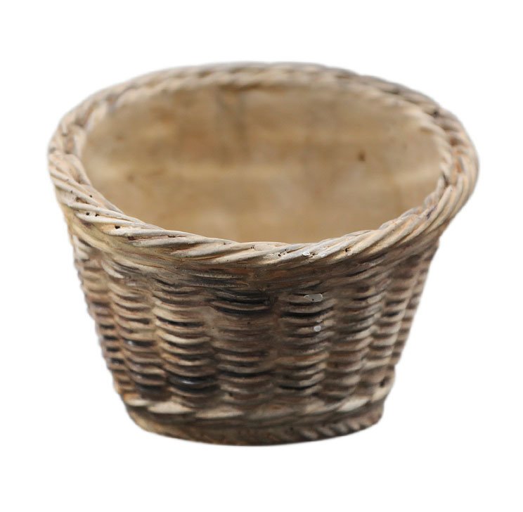 Chic Antique Corte Übertopf mit Flechtmuster, natur H14,5/D17,5 cm