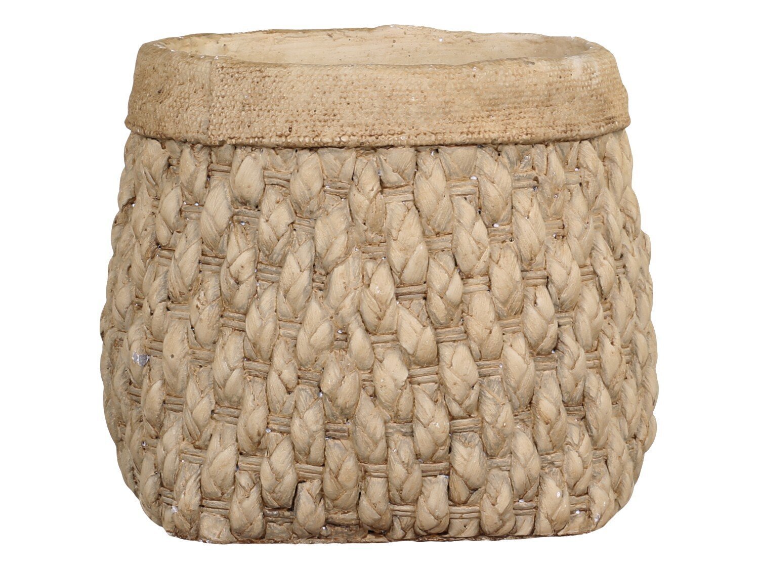 Corte Übertopf mit Flechtoptik, antik natur H18/Ø21,5 cm