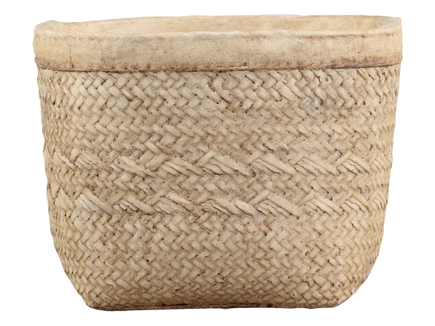 Corte Übertopf mit Geflecht Muster, antik natur H16,5/Ø21 cm