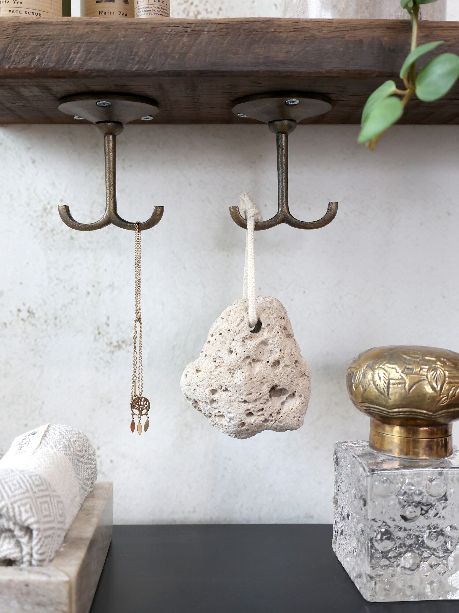 Vintage Hakenregal Aus Gusseisen – 5 Haken Für Mantel, Schlüssel, Handtücher