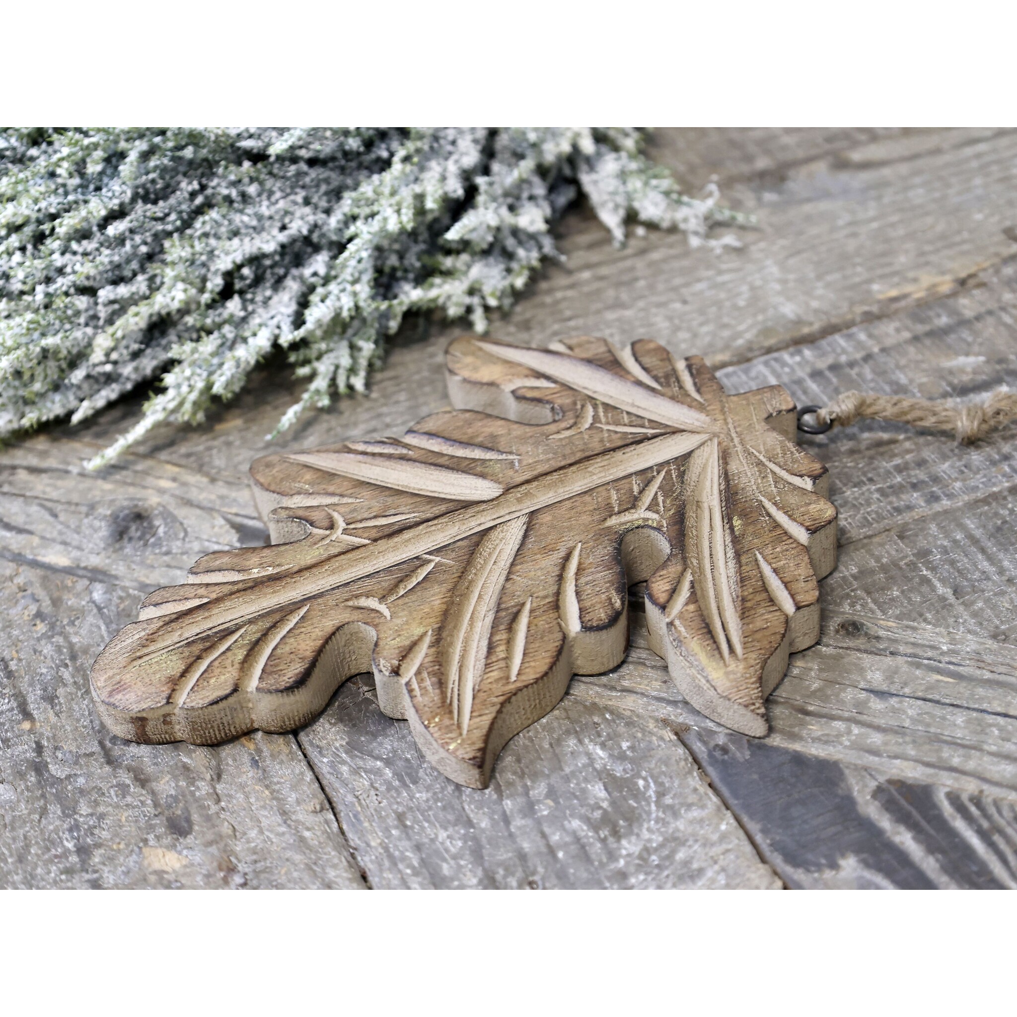 Deko Blatt Aufhänger, antique natur Höhe 20, Länge: 16,5, Breite: 1,5 cm