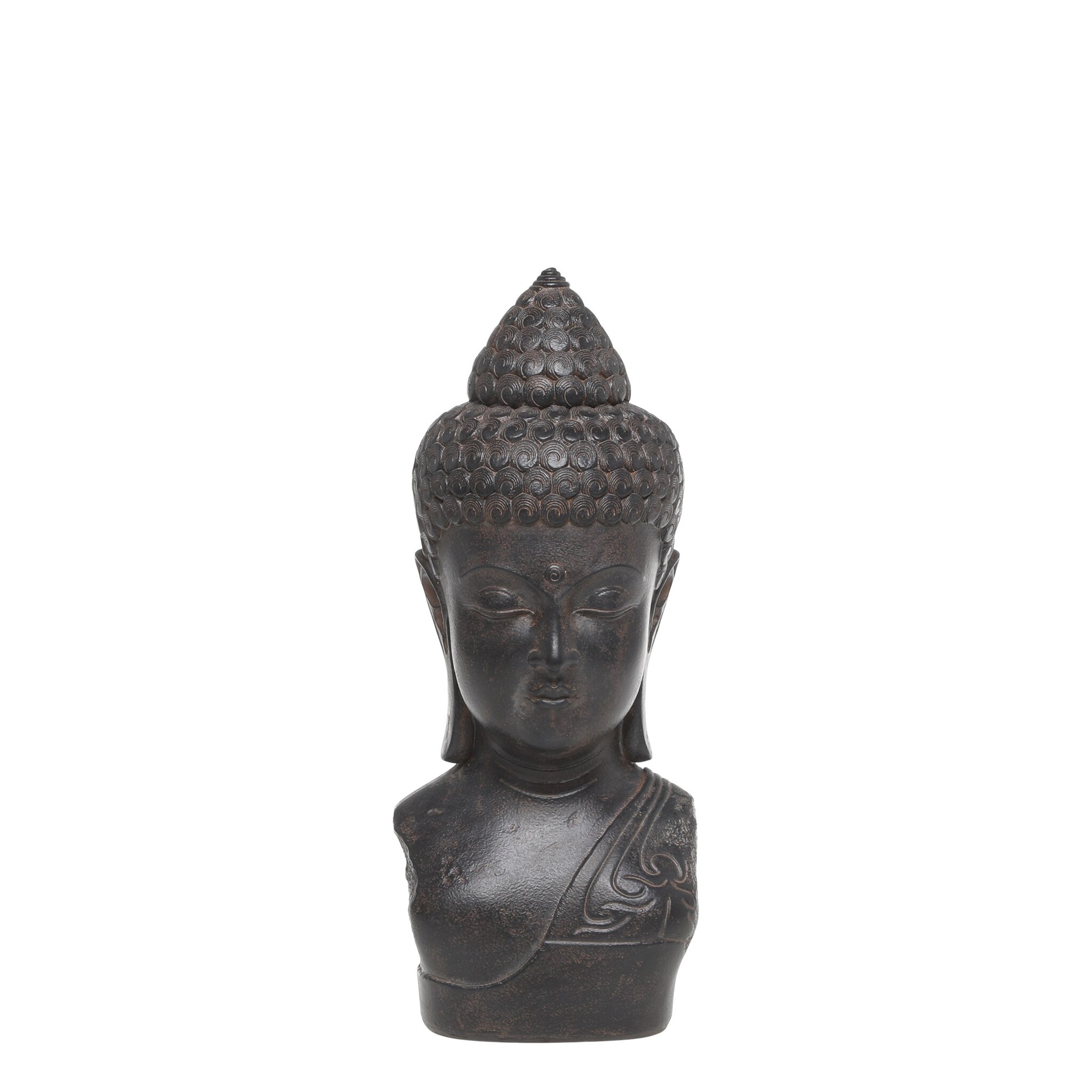 Deko Buddha aus Polyresin, schwarz 