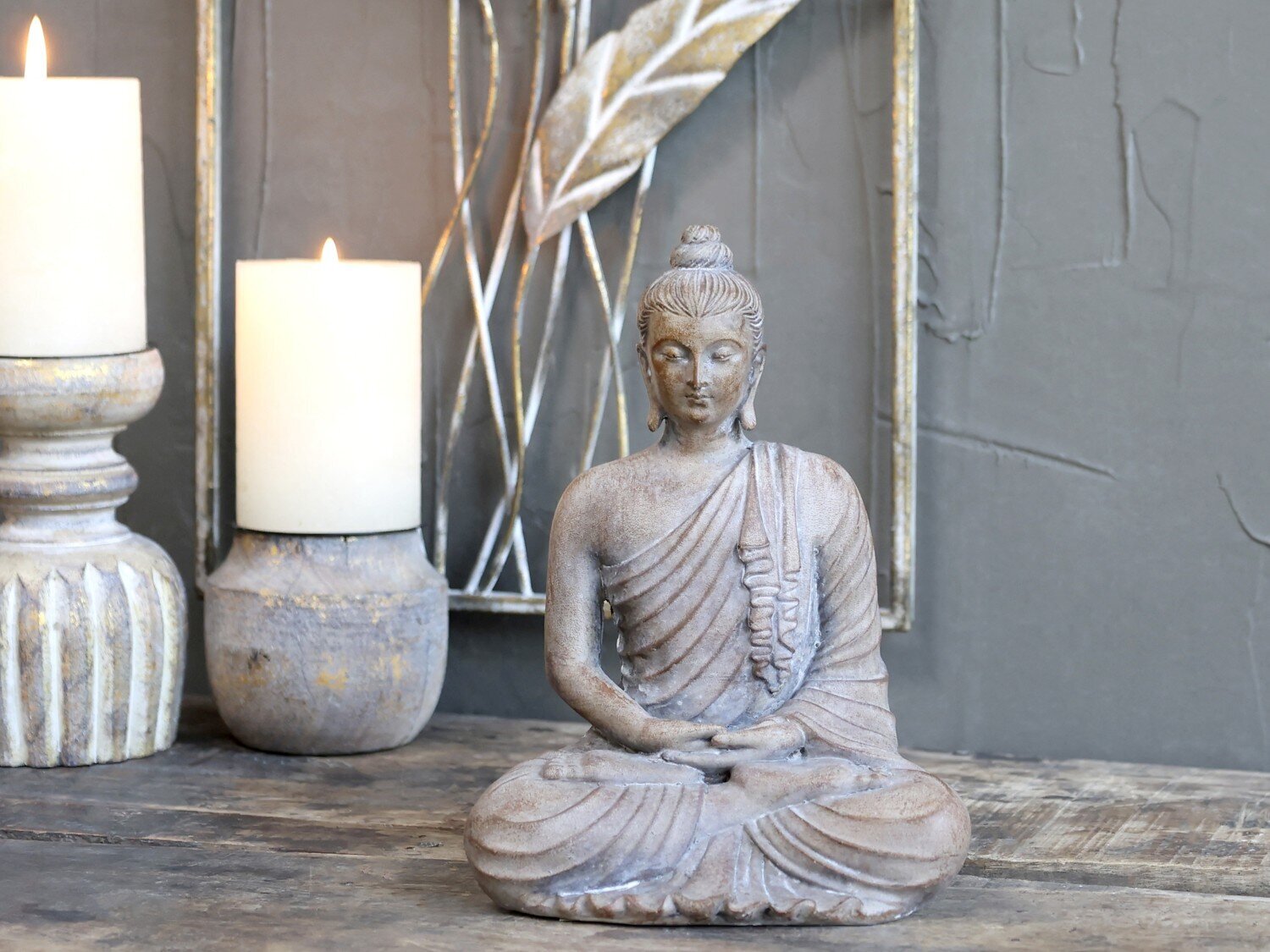Cohasset Bambus Windspiel – Mit Sitzendem Buddha, Antik Finish, Handgefertigt