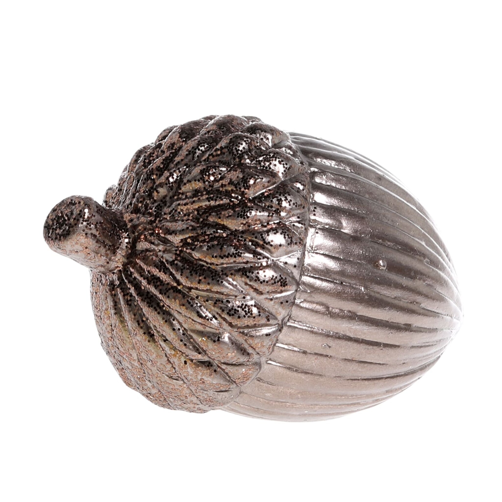 Deko Eichel mit Glitzer, mokka 