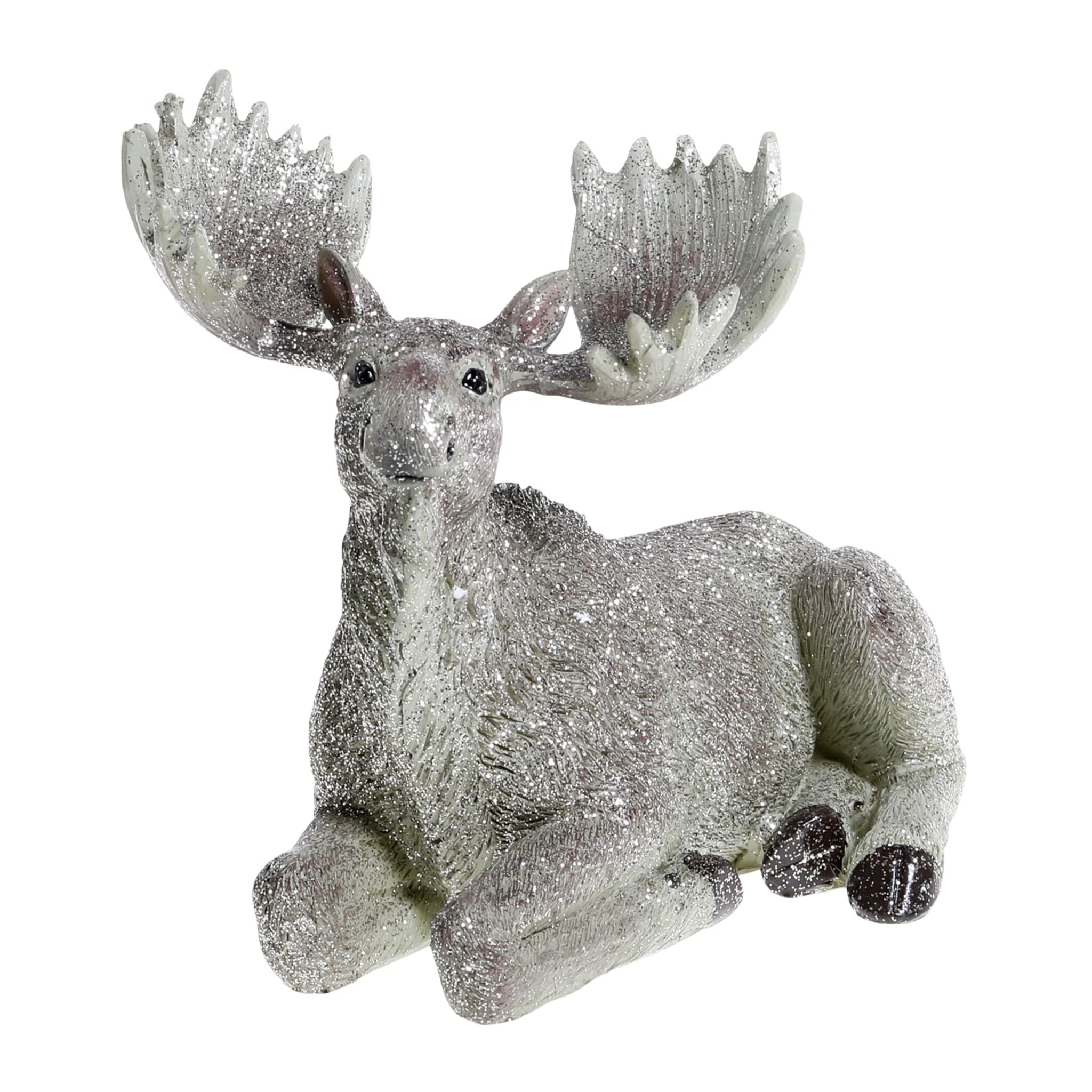 Deko Elch Aufsteller mit Glitzer, verte 