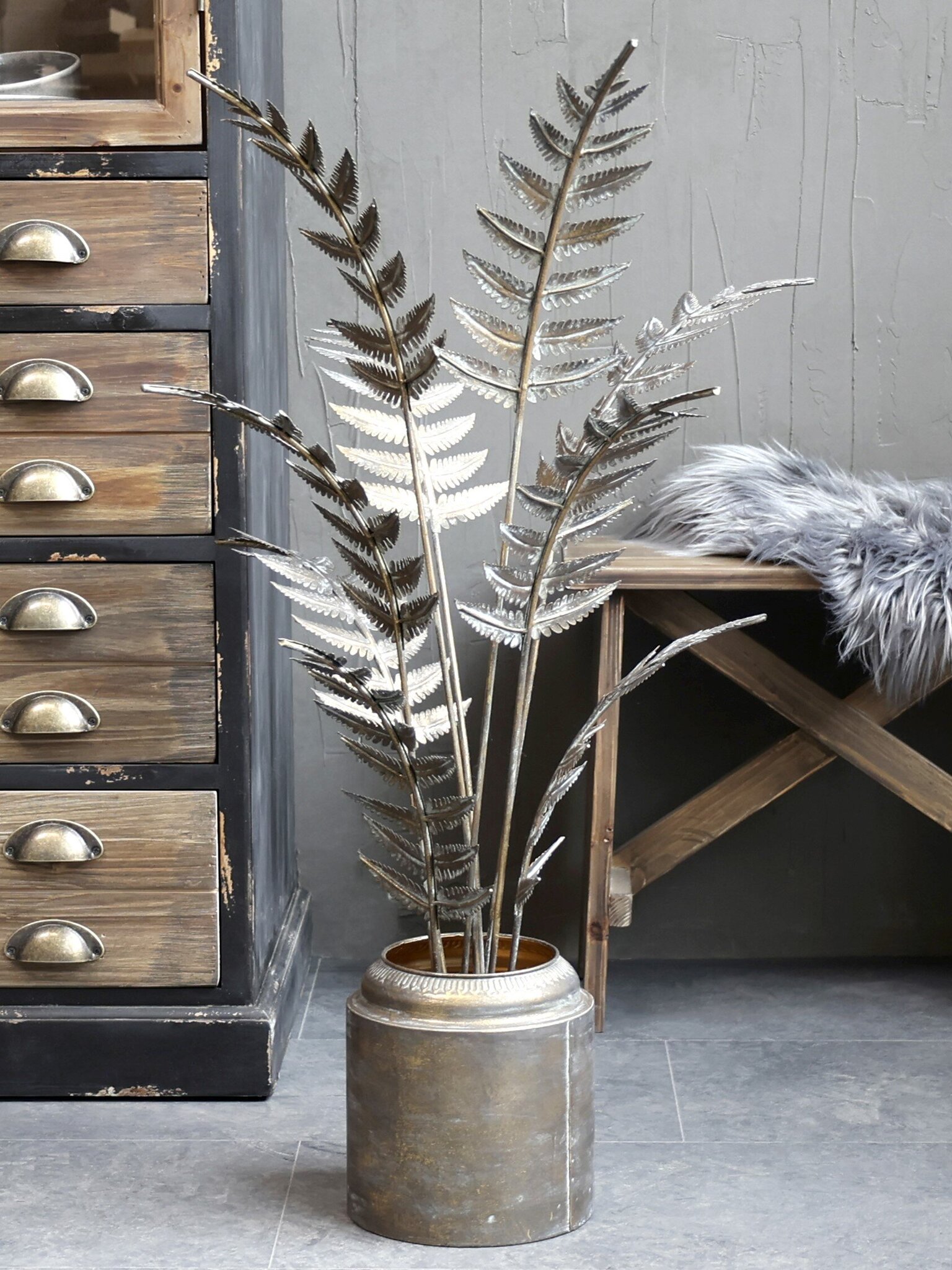 Deko Pflanze Farn aus Messing von Chic Antique günstig bestellen SKANDEKO