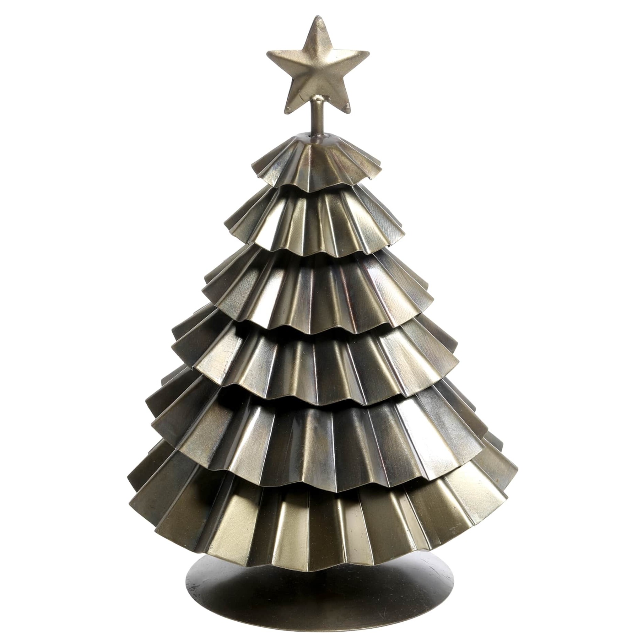 Deko Weihnachtsbaum aus Eisen, gold Höhe 22, Ø 14 cm