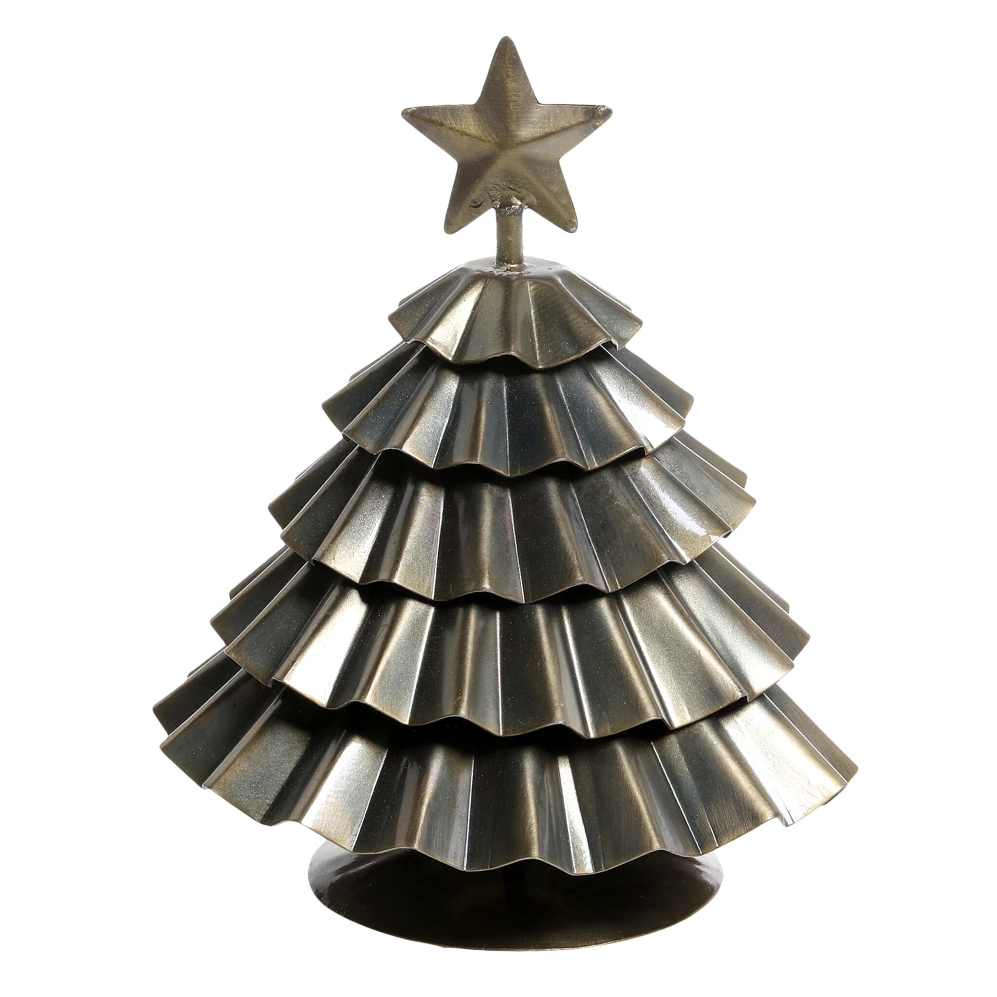 Deko Weihnachtsbaum aus Eisen, gold Höhe 17, Ø 12 cm