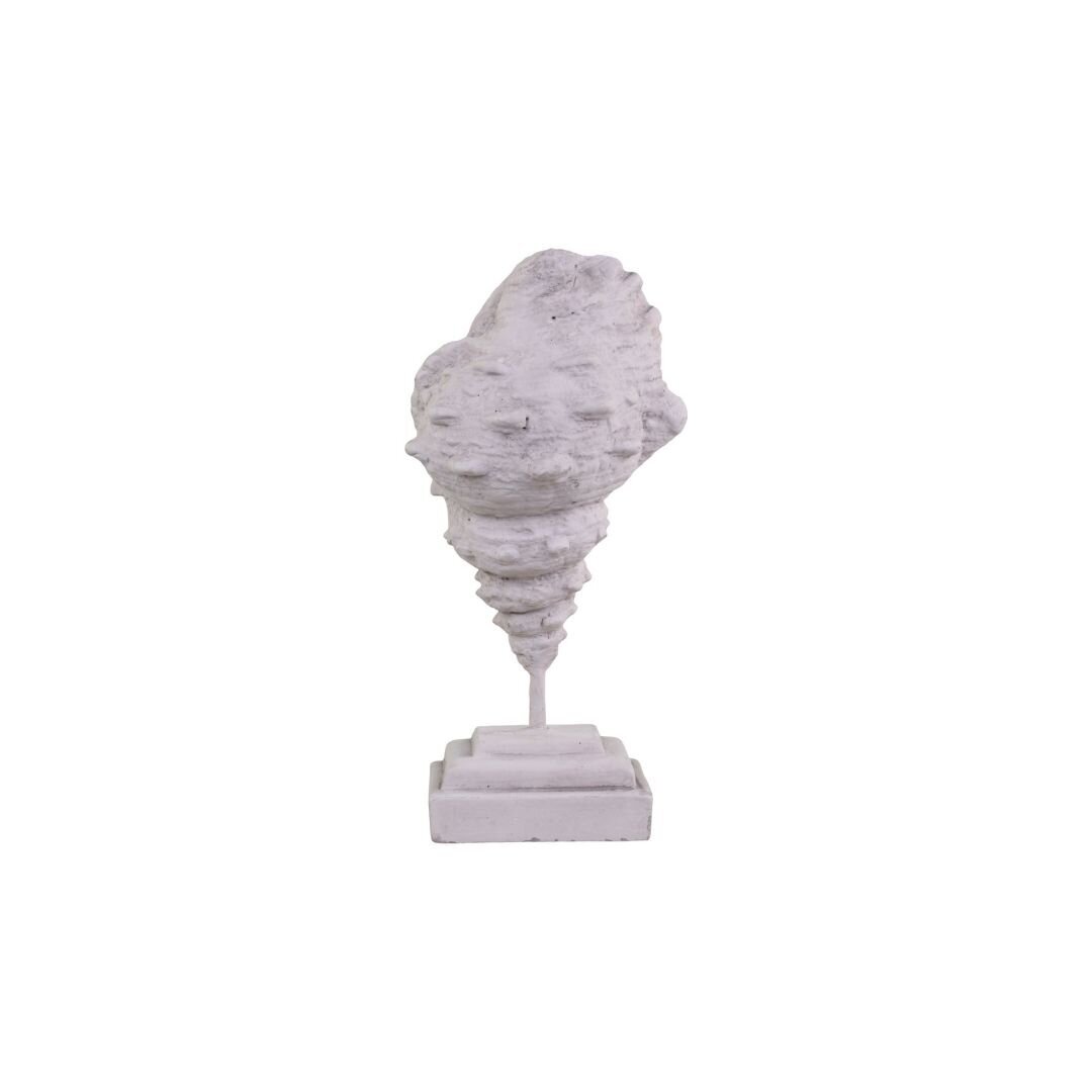 Dekofigur Muschel auf Fuss, grau L8 x B6 x H23 cm