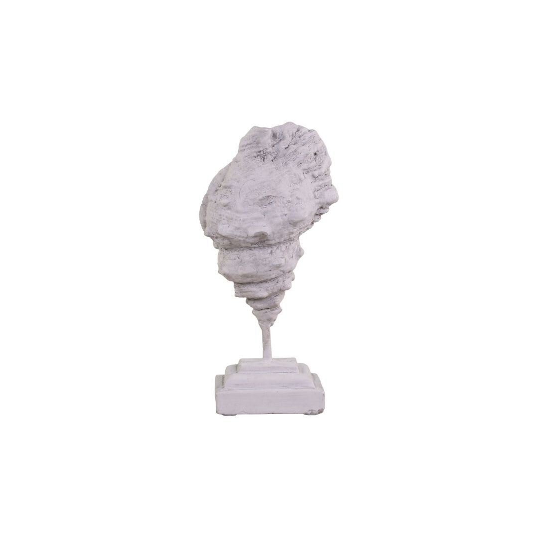 Dekofigur Muschel auf Fuss, grau L7 x B5 x H20 cm