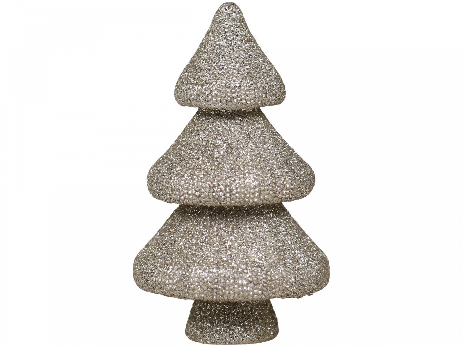 Dekofigur Weihnachtsbaum mit Glitzer, champagner 