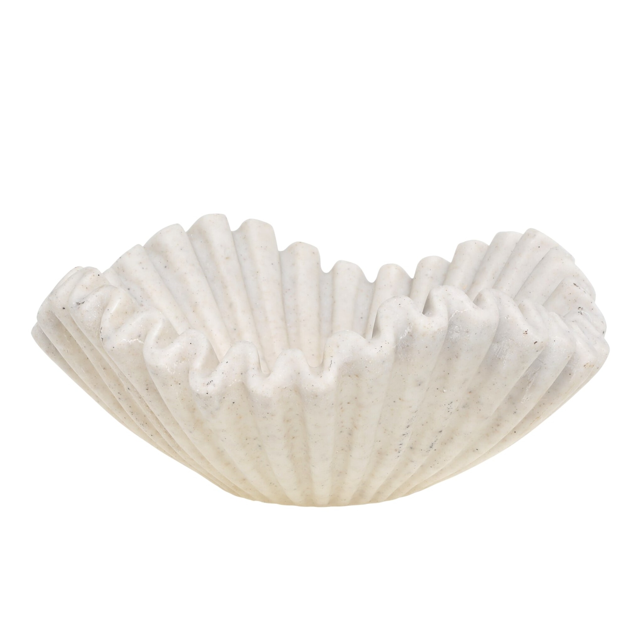 Dekoschale Muschelform aus Polyresin, antique creme 