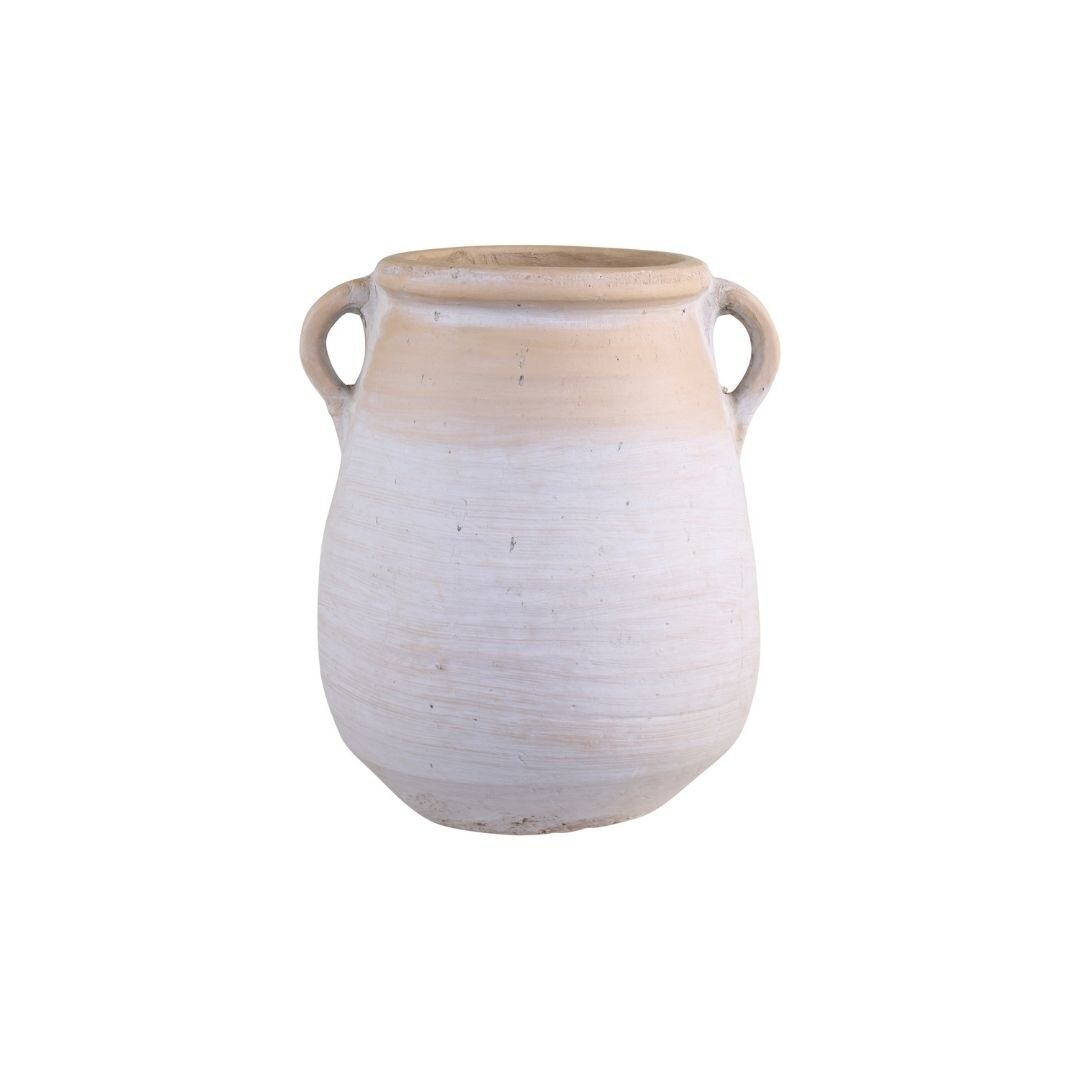 Dekovase aus Terracotta, creme L27,5 x B25,5 x H31,5 cm