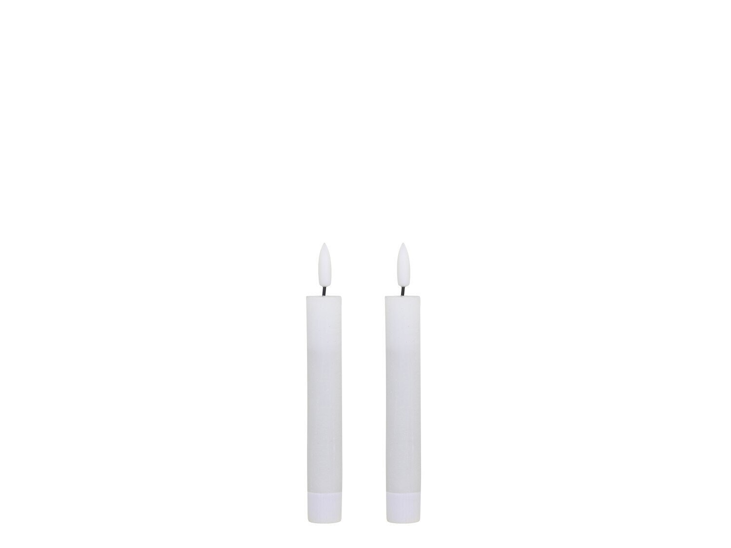 Dinnerkerze Stabkerze LED 2er, weiss Höhe 16, Ø 2 cm weiß