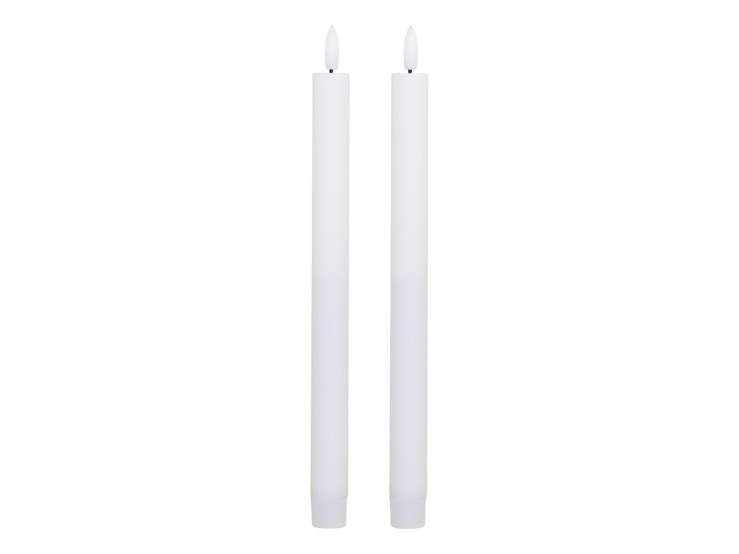 Dinnerkerze Stabkerze LED 2er, weiss Höhe 28, Ø 2 cm weiß