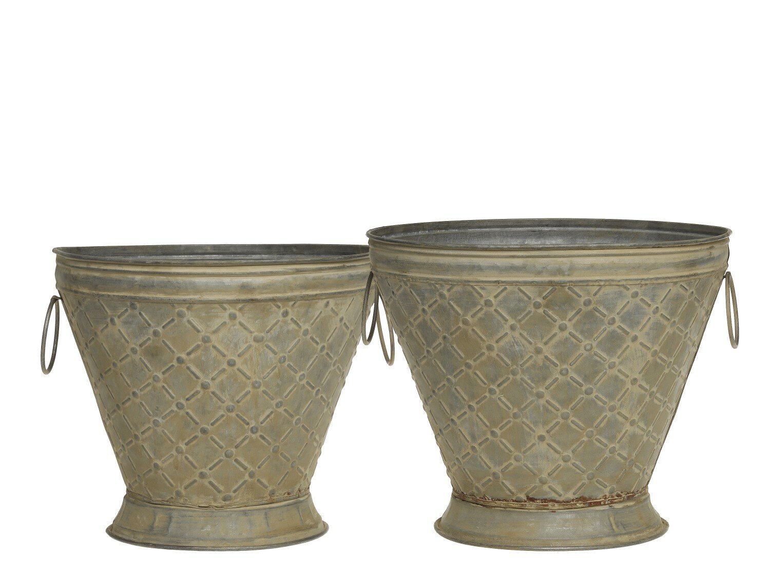 Eisen Blumentopf mit Henken, antique zink 