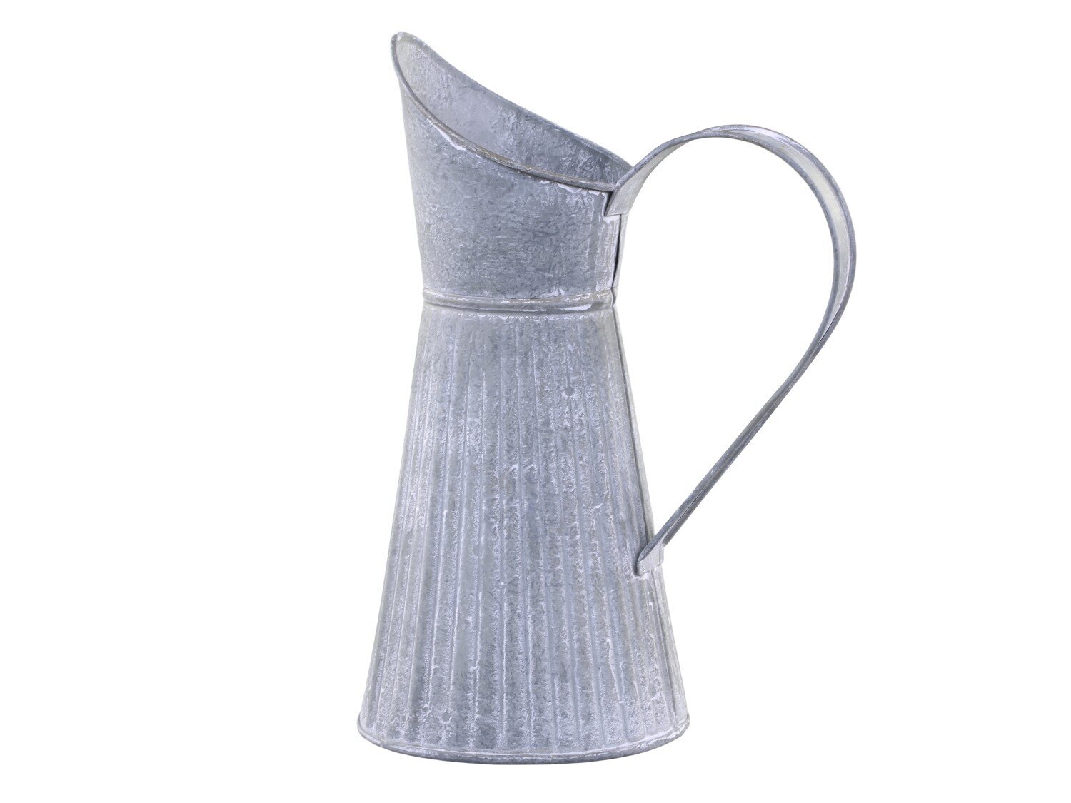 Eisen Kanne mit Rillen, antique zink 