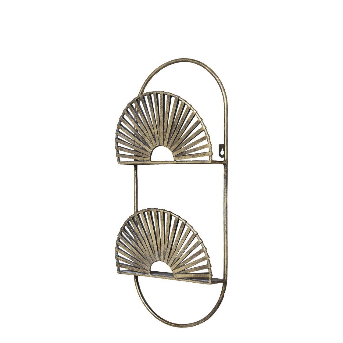 Eisen Regalbrett mit Dekor, antique messing 