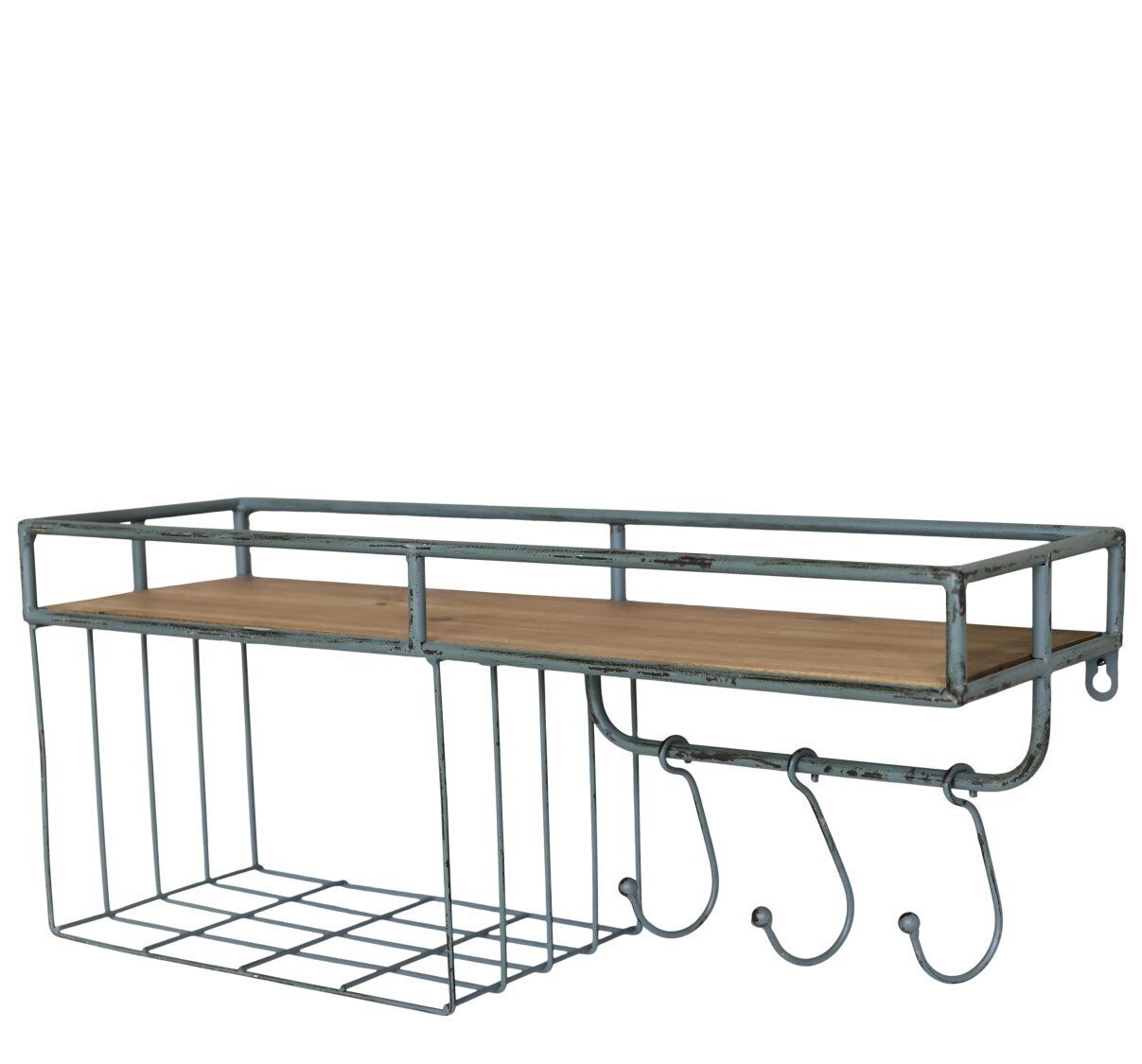 Eisen Regalbrett mit Haken, opal