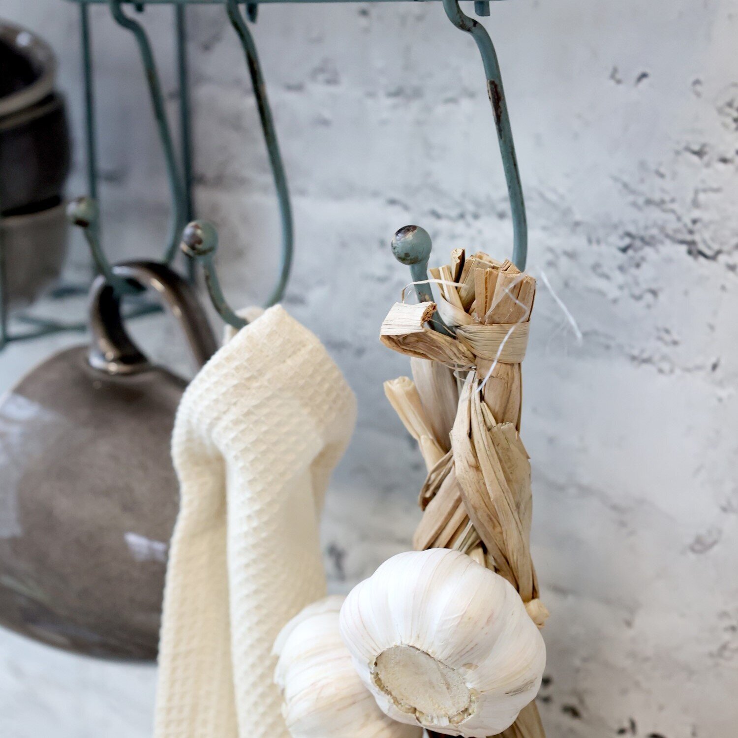 Eisen Regalbrett mit Haken, opal