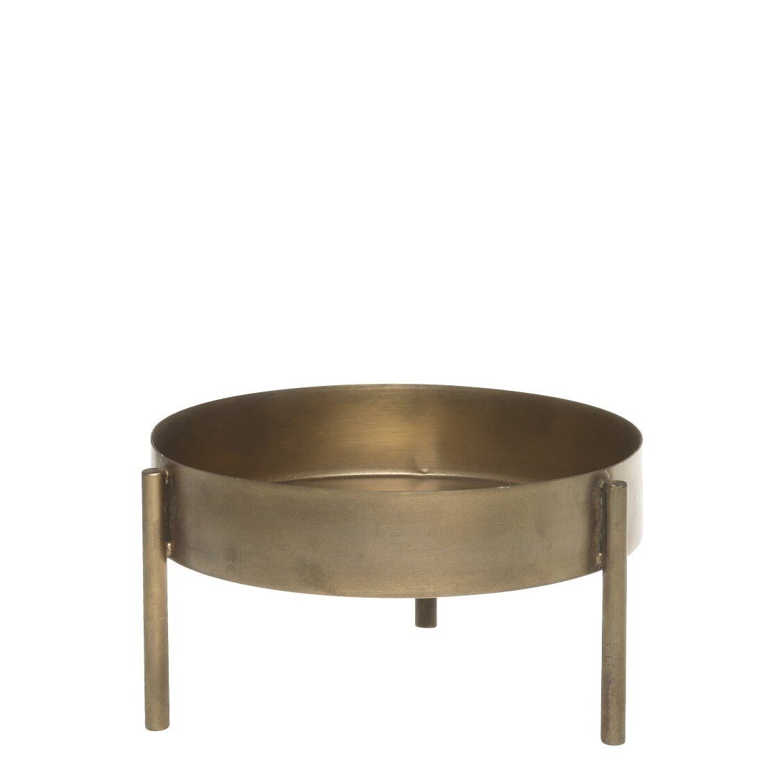 Eisen Tablett mit Bein, antique messing 