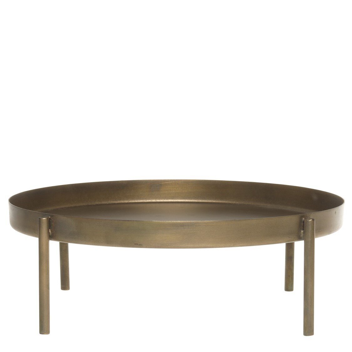 Eisen Tablett mit Bein, antique messing 