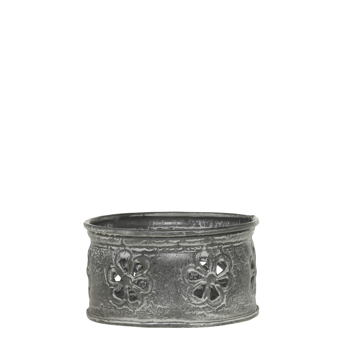 Eisen Tablett mit Muster, antique zink Höhe 6,  Ø 10 cm