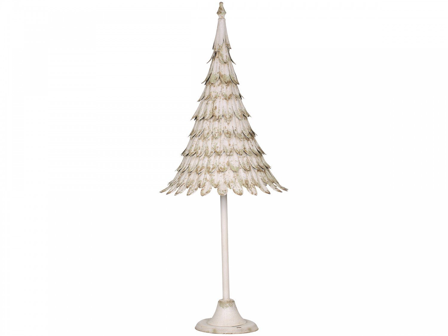 Eisen Weihnachtsbaum auf Fuß, antik creme 