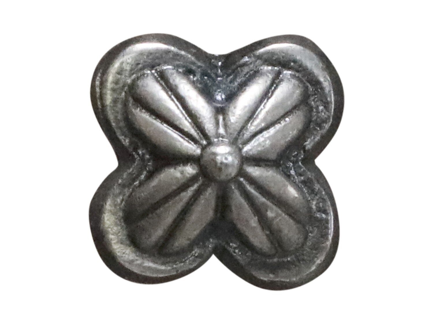 Eisengriff in Blumenform, antique silber 