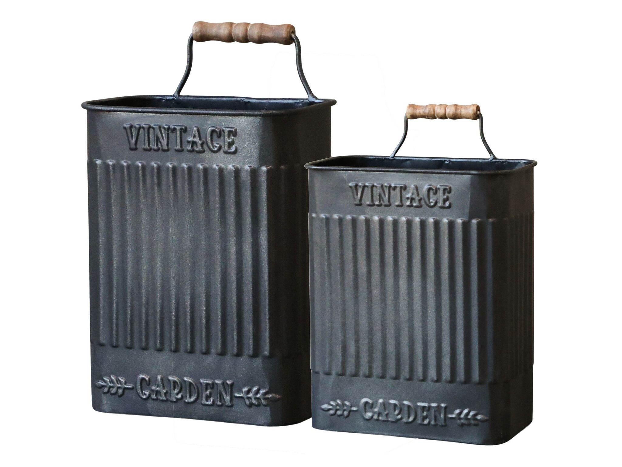 Eisenkorb 2er-Set Vintage Garden, antik schwarz 