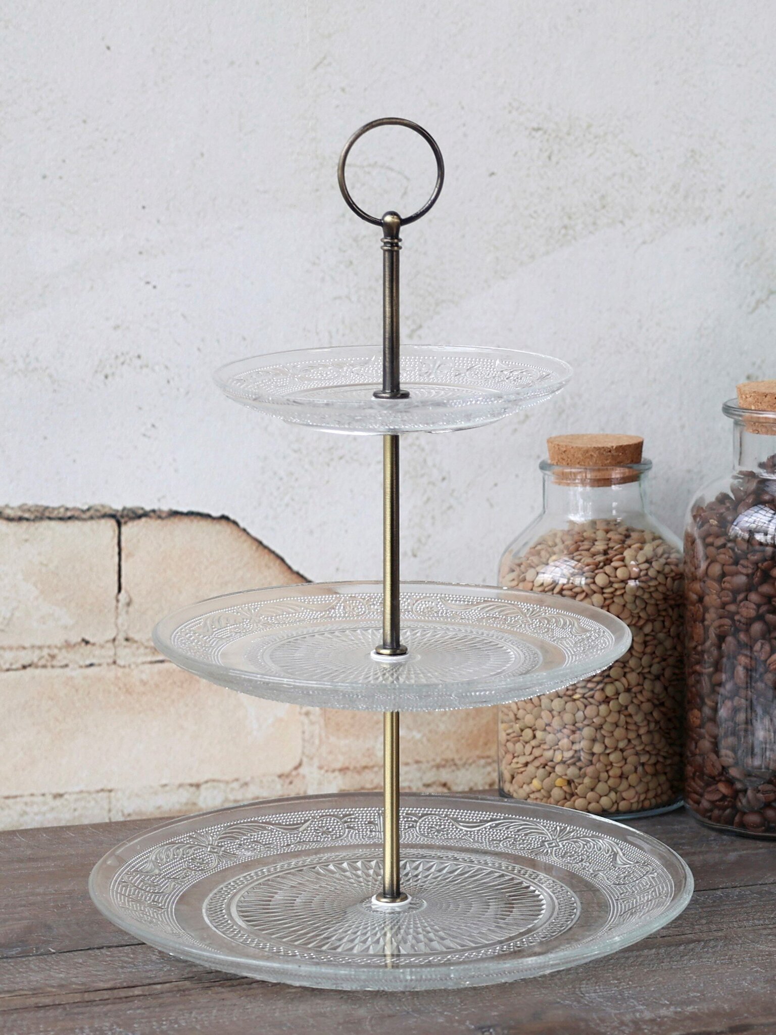 Etagere mit 3 Glastellern von Chic Antique günstig bestellen SKANDEKO