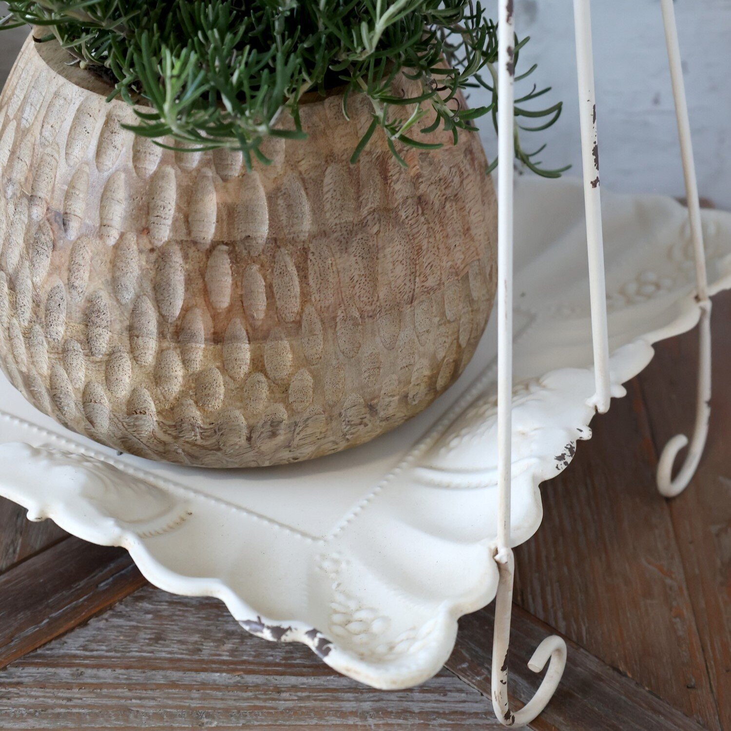 Etagere mit Henkel, antique creme
