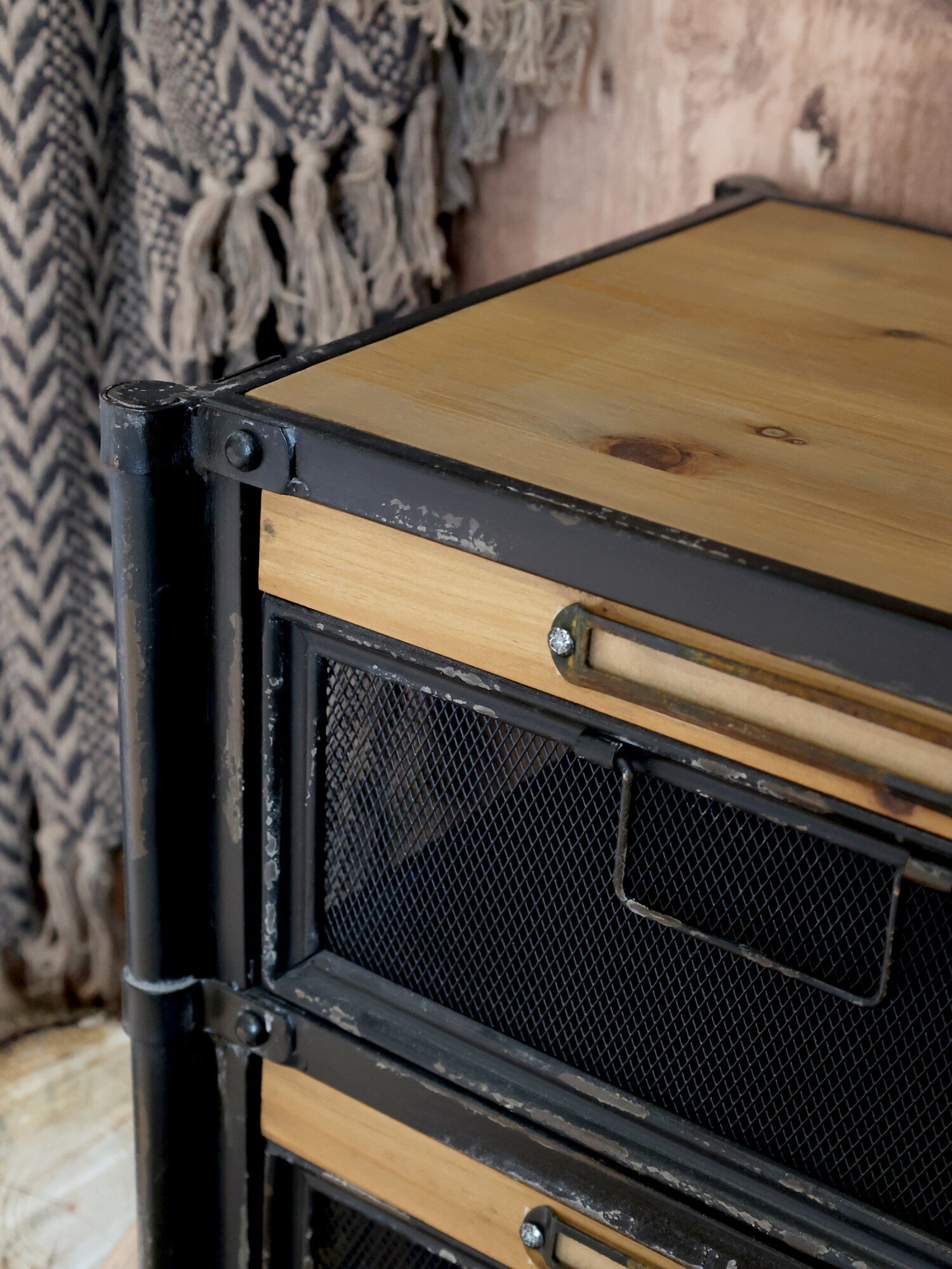 Factory Kommode, Industrial Design, schwarz 