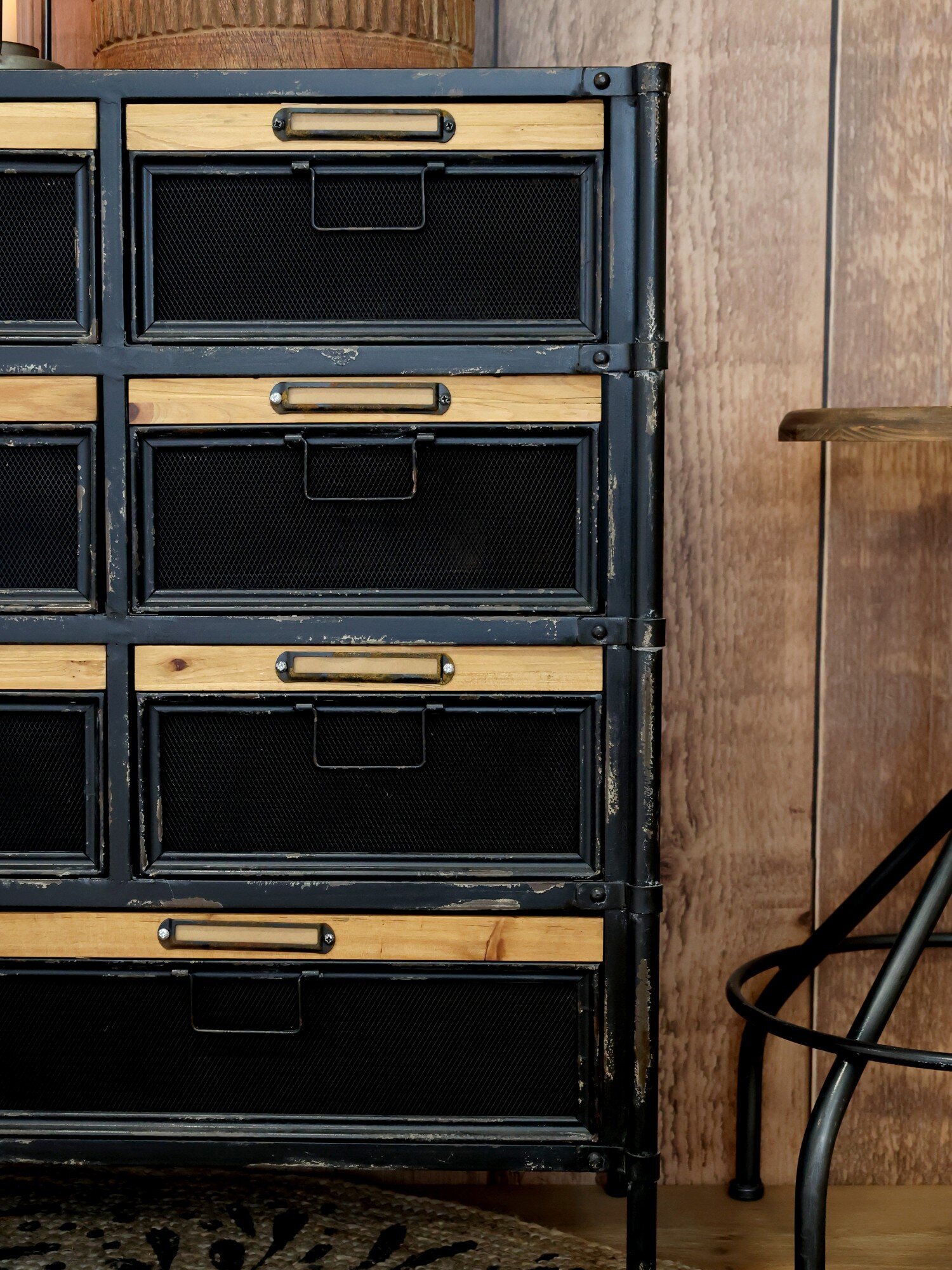 Factory Kommode, Industrial Design, schwarz 