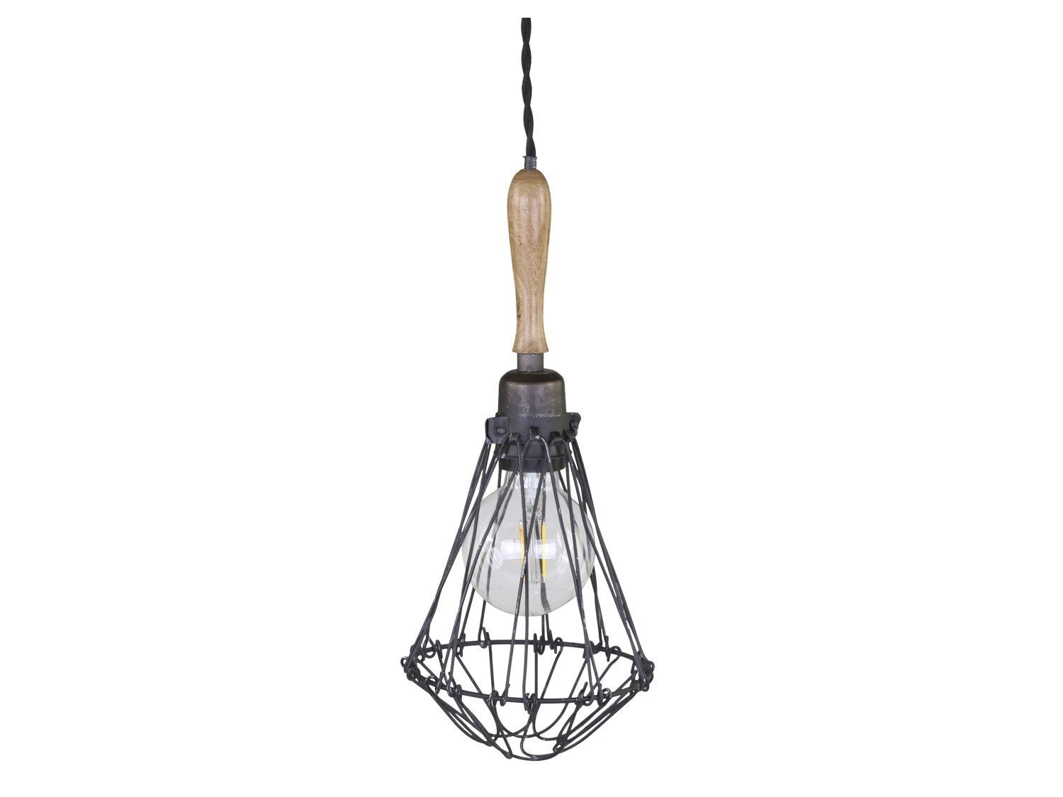 Factory Lampe mit Mangoholz, natur