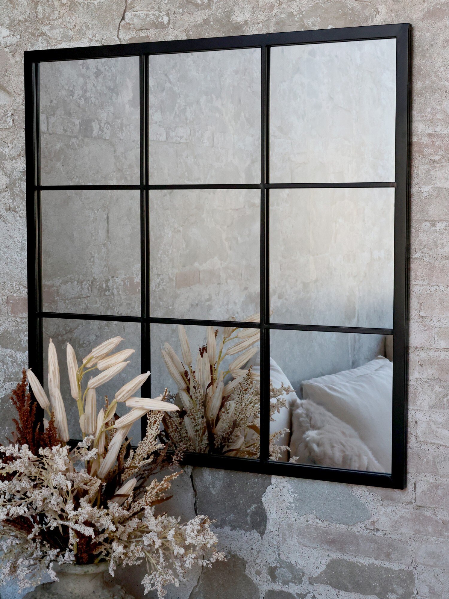 Factory Spiegel antique schwarz, schwarz 