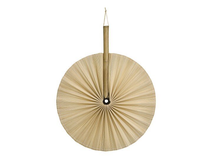 Fächer Bambus Wanddekoration, natur H53 x Ø42 cm