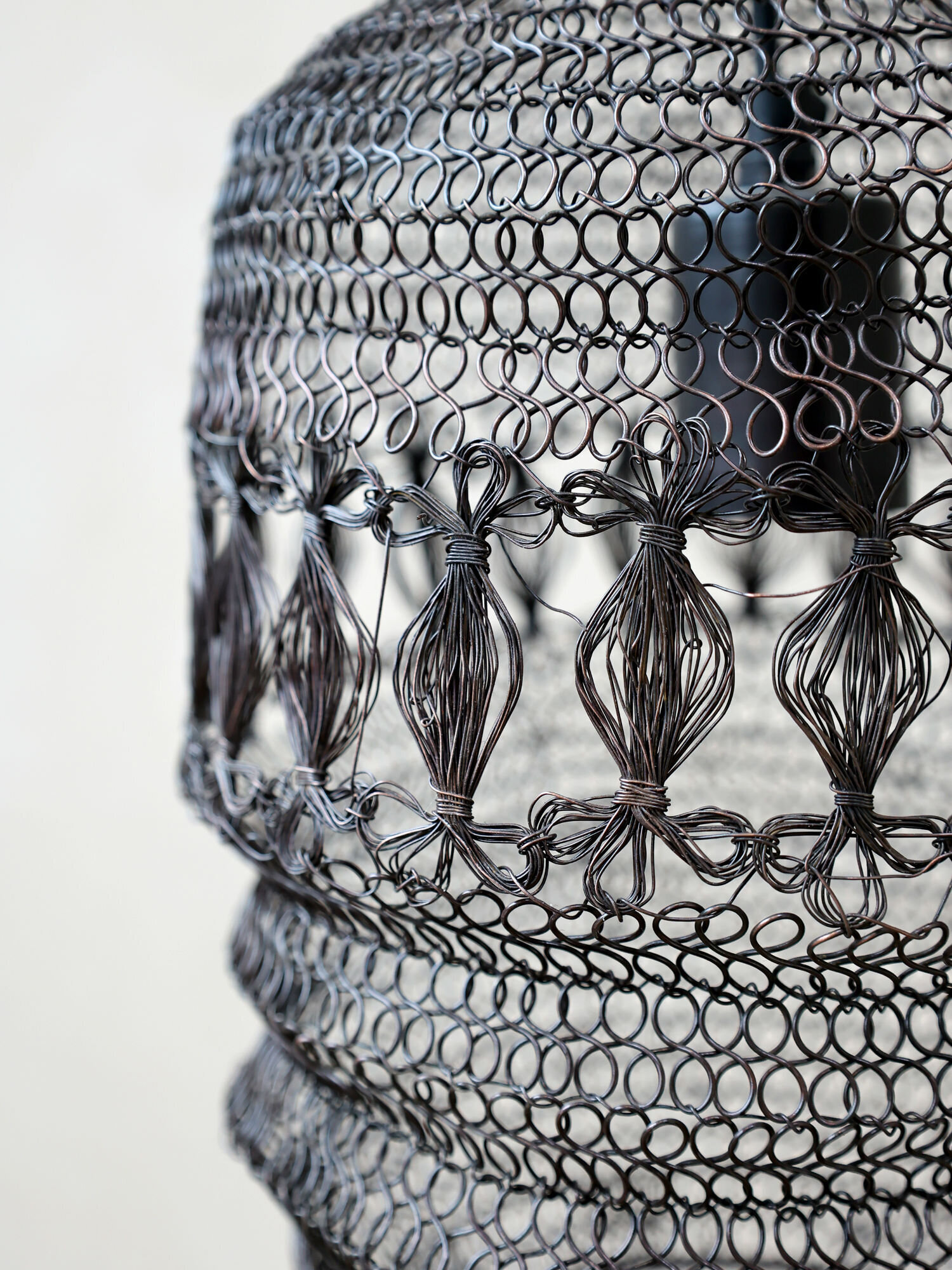 Chic Antique Fil de fer Hänge-Lampe, mokka 