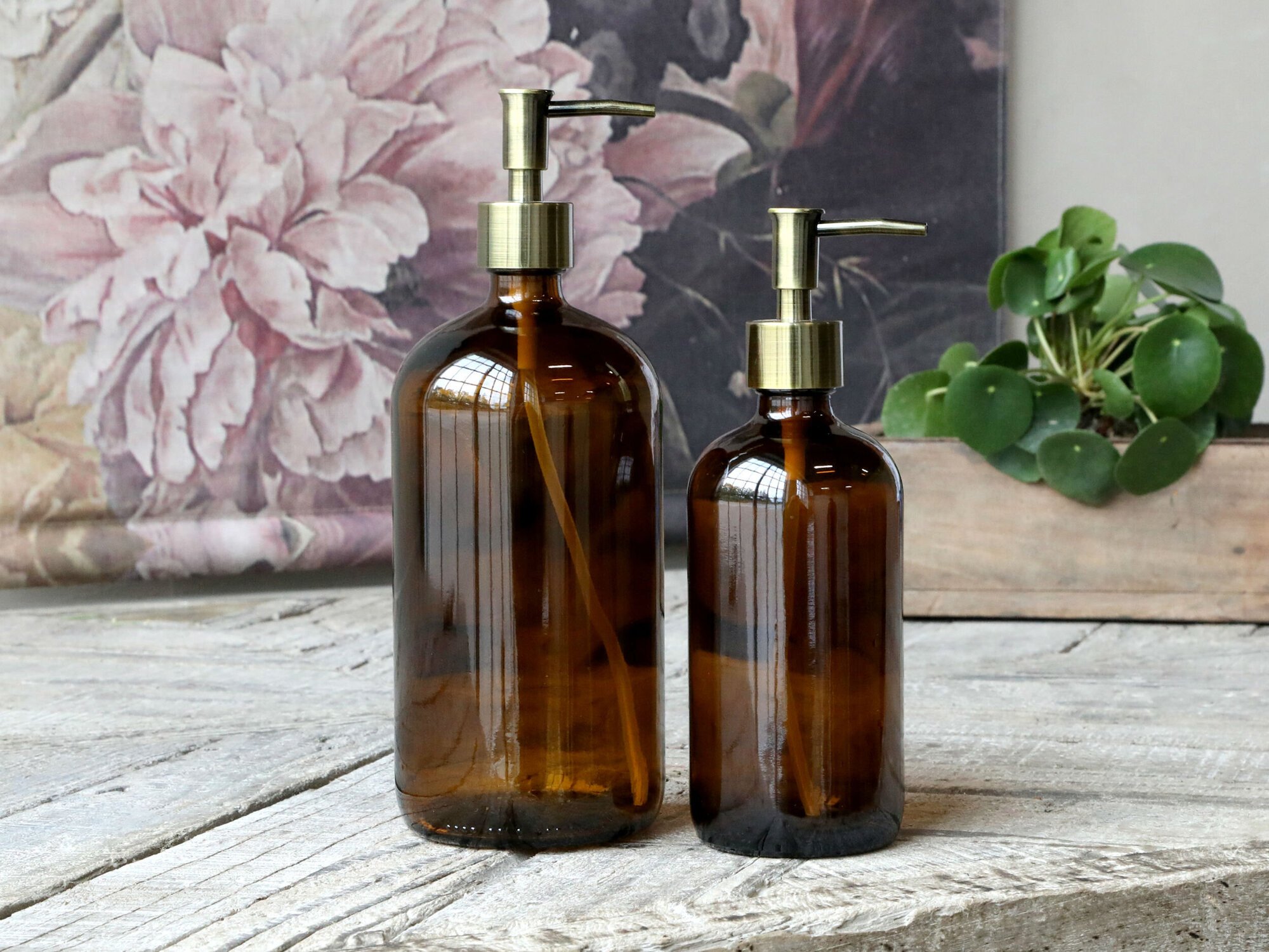 Chic Antique Flasche mit 2 Pumpen, mokka 