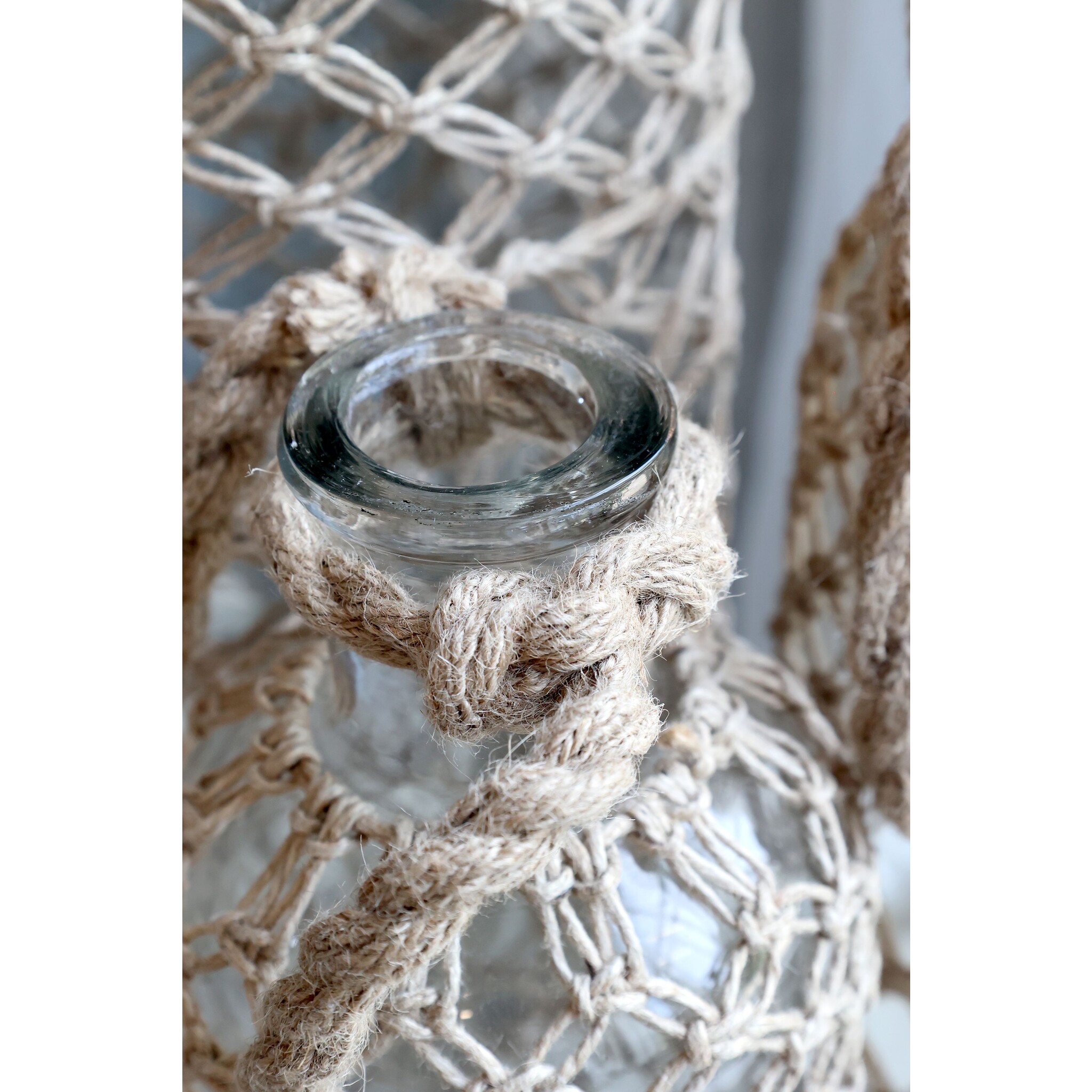 Flasche mit Geflecht und Henkel, natur