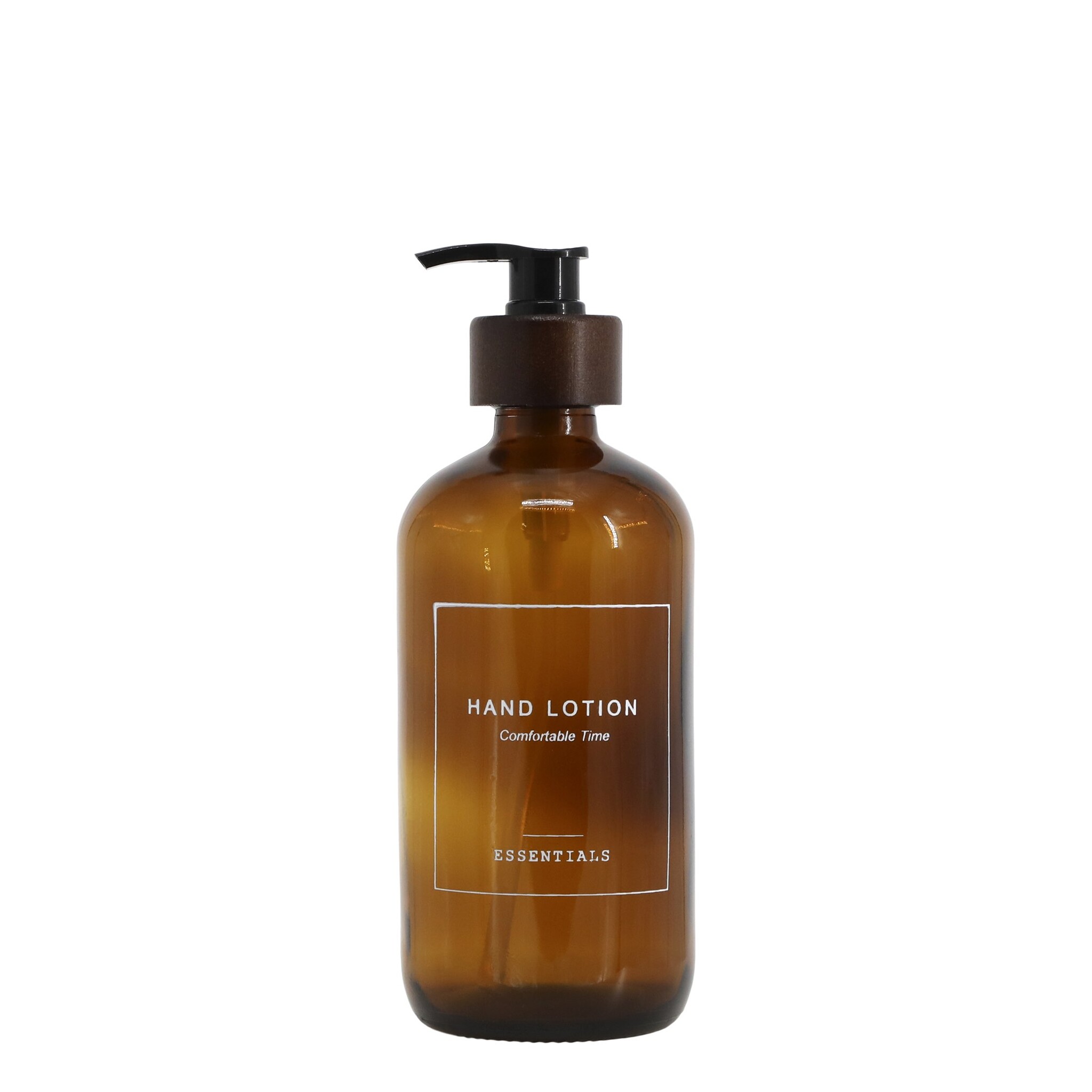 Flasche Spender mit Pumpe Hand Lotion Aufschrift, mokka