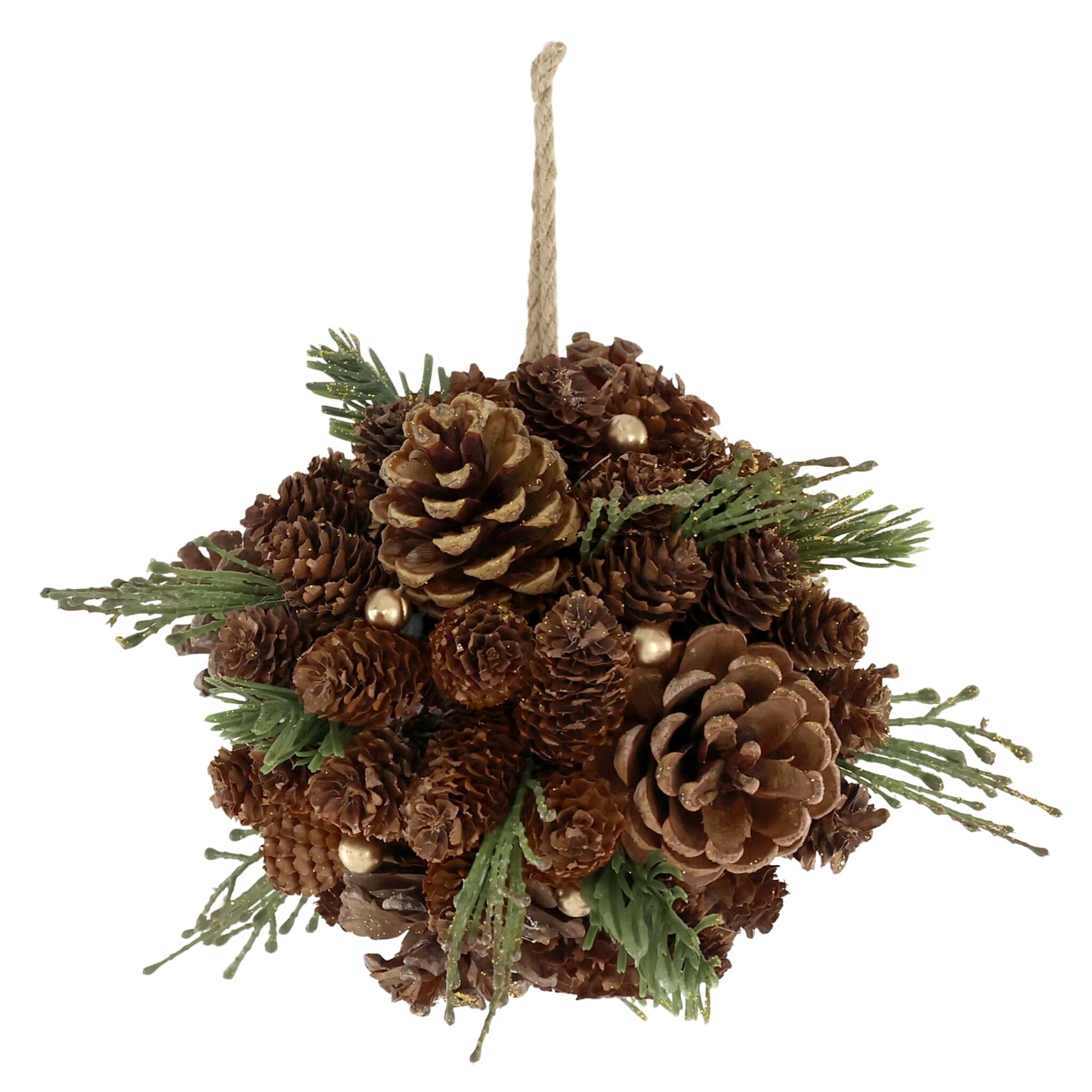 Fleur Aufhänger aus Tannenzapfen und Glitzer, natur Ø 16 cm