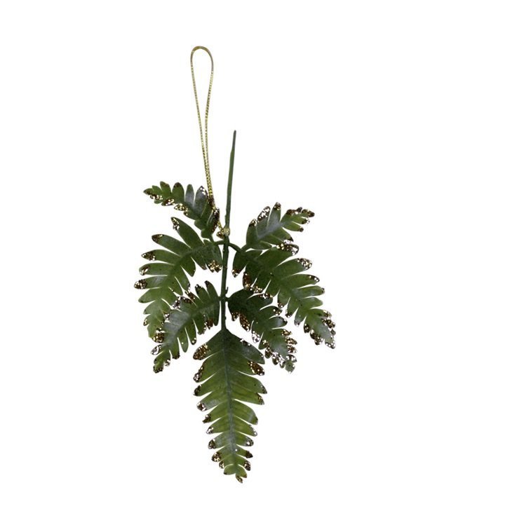 Chic Antique Fleur Blatt mit Glitzer, grün H18/L9 cm