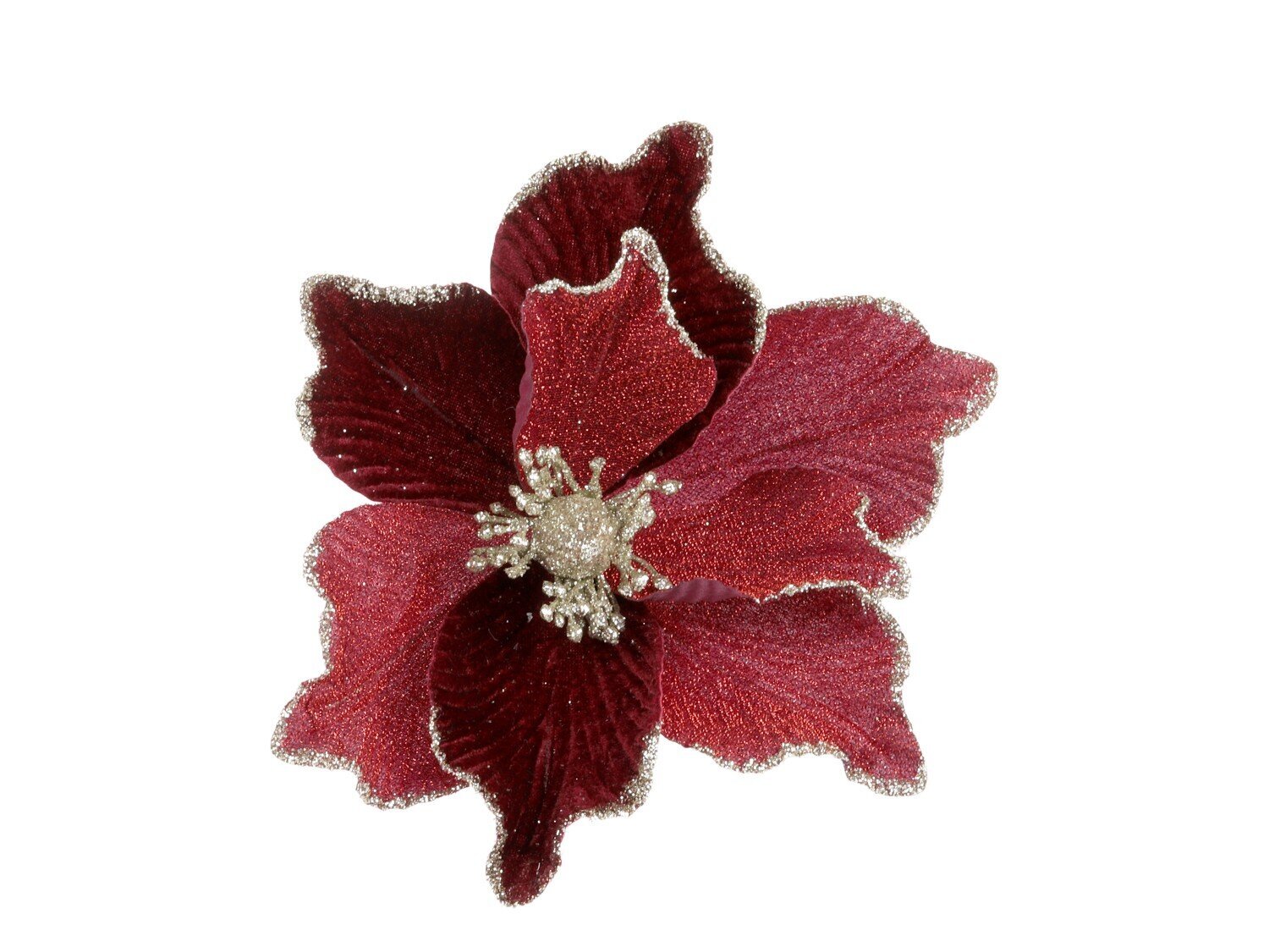 Fleur Blume mit Clips, Tannenbaumschmuck, dunkelrot Ø 20 cm