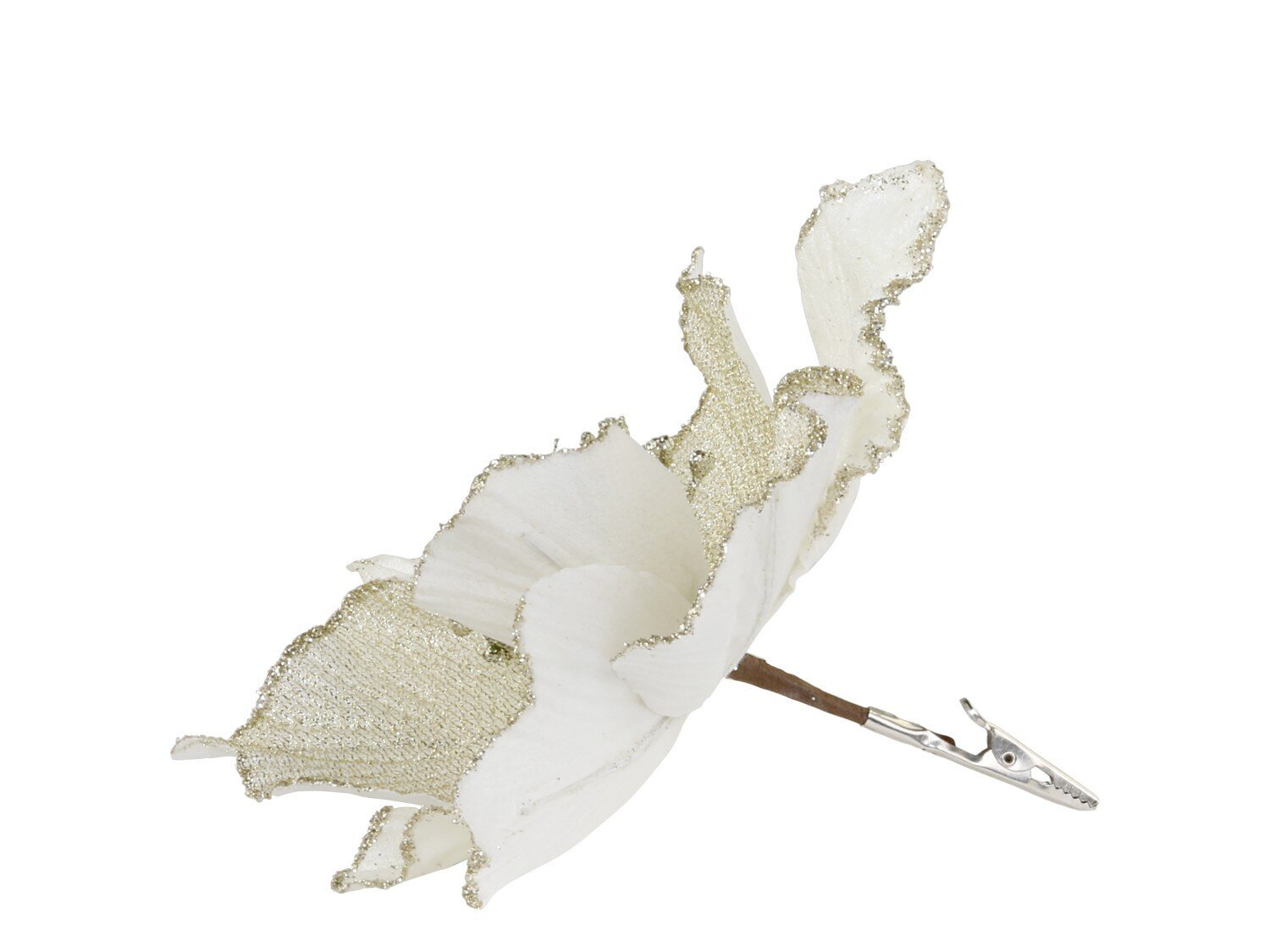 Fleur Blume mit Clips, Tannenbaumschmuck, weiss Ø 20 cm